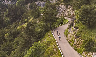 Aerial View of Cyclists