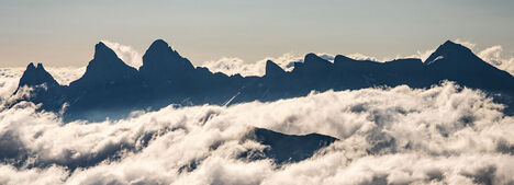 Misty mountain scene. Misty mountain scene.