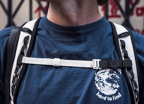 The aluminum strap buckles on the ATP backpack