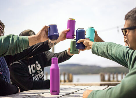 Group of friends toasting with their CamelBak drinkware