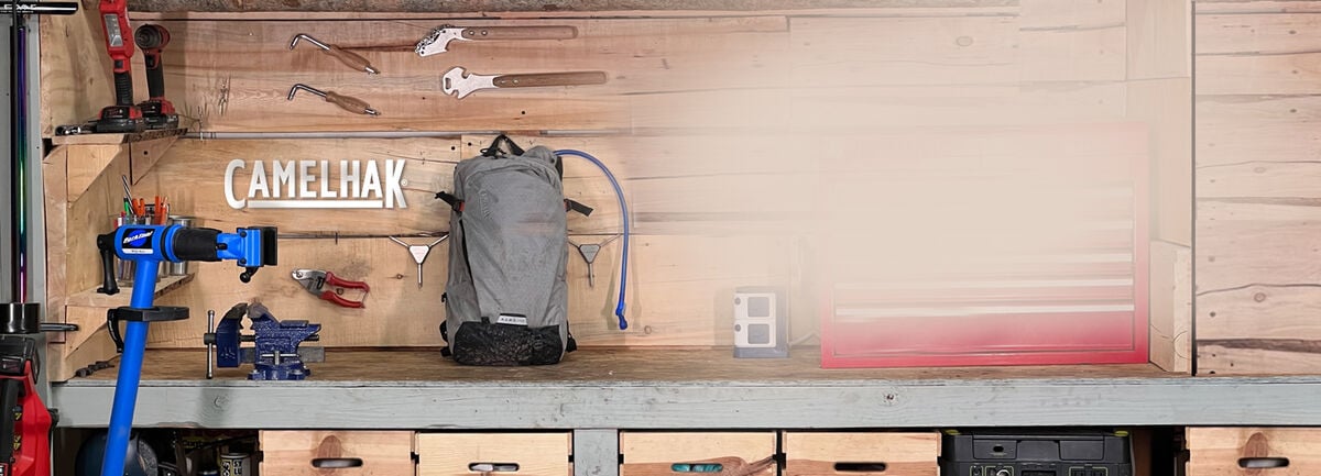 Image of garage scene with CamelHak written over it. Image of garage scene with CamelHak written over it.