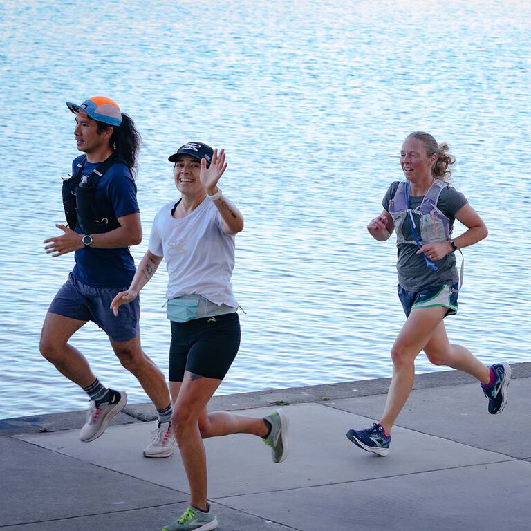 Rebecca running with friends