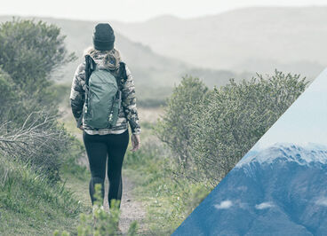 Woman hiking wearing a cloudwalker