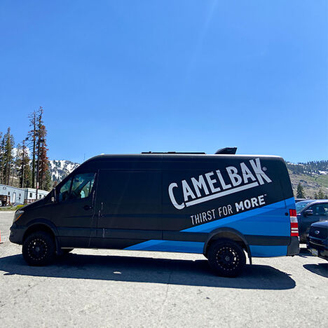 The CamelBak van parked out at the Tahoe Ragnar Race event.
