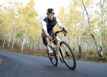 Rider in a road cycling with a bike vest