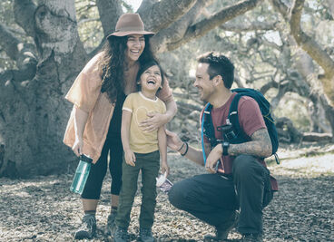 Family in the woods