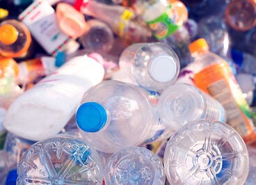 Plastic single-use bottles.
