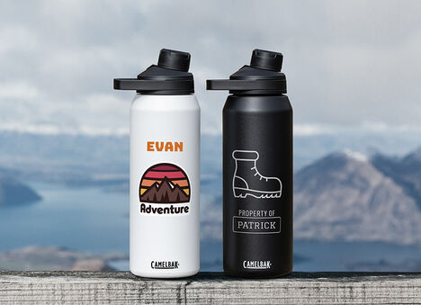 Snowy Mountain Background with two custom Chute Mage bottles Snowy Mountain Background with two custom Chute Mage bottles