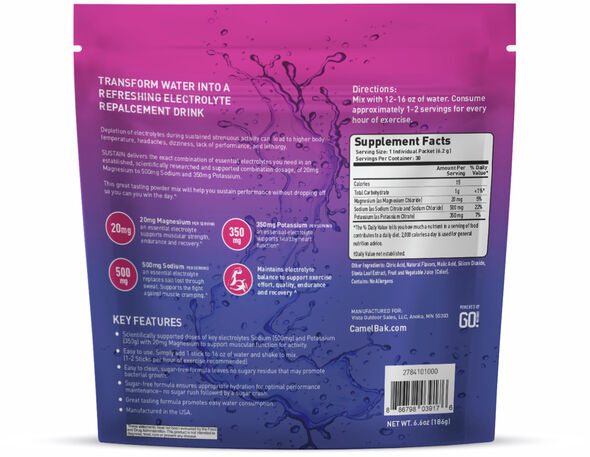 Performance Hydration Sustain Electrolyte Tear Sticks, 30 Pack