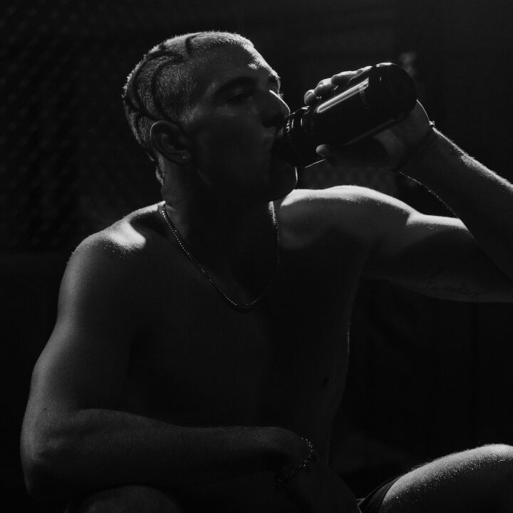 Cole Houshmand holding a water bottle