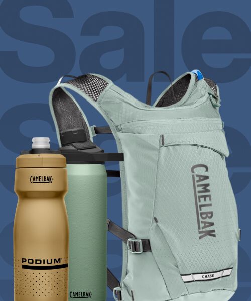 Image of 2 bottles and a hydration pack