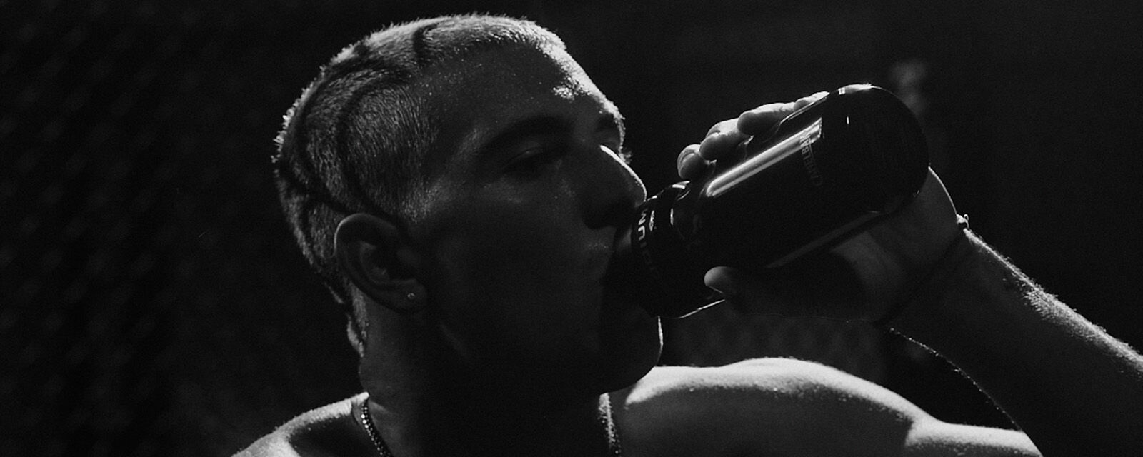 Cole Houshmand drinking out of Camelbak bottle