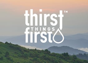 Thirst things first blog logo.