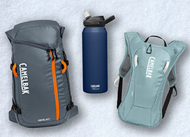 Snowboarder wearing CamelBak Powderhound 12 hydration pack Snowboarder wearing CamelBak Powderhound 12 hydration pack