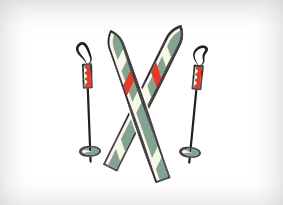 Illustration of skis. Illustration of skis.