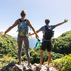 two hikers admiring the view